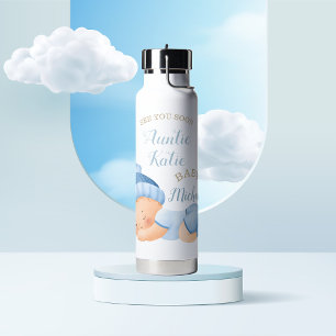 Custom Baby Name Sleeping Boy Water Bottle