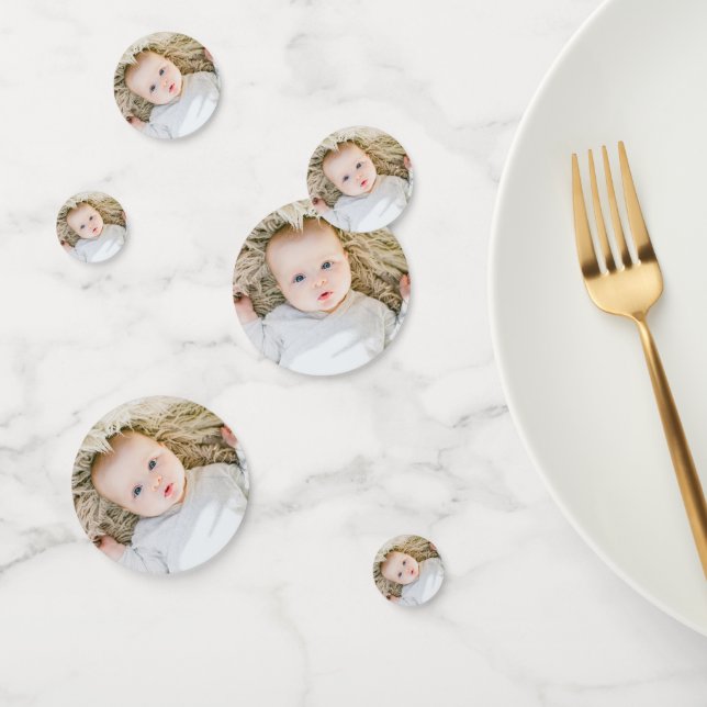 custom baby photo 1st birthday  confetti (Group)