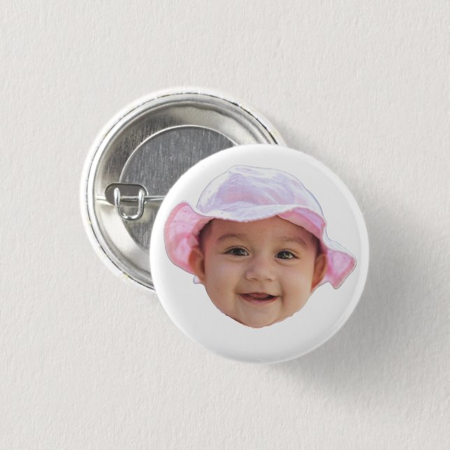 Custom Baby Photo, Baby Photo Face 3 Cm Round Badge (Front & Back)