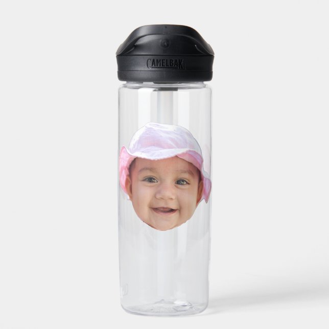 Custom Baby Photo, Baby Photo Face Water Bottle (Back)