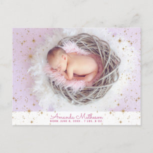 Custom Baby Photo Birth Announcement Postcard