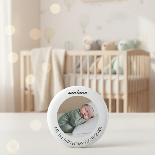 Custom Baby Photo Birthday Button (Creator Uploaded)