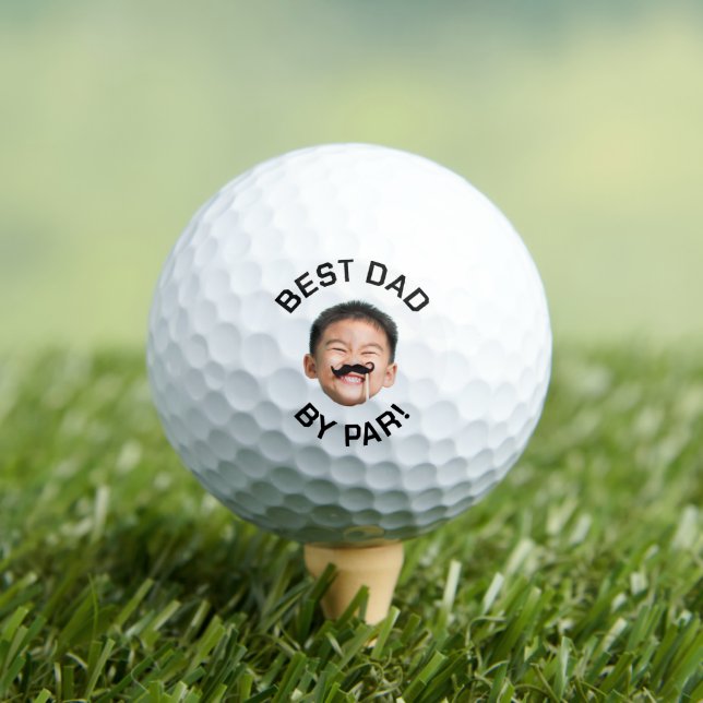 Custom Baby Photo Golf Balls, Best Dad By Par Golf Balls (Insitu Tee)