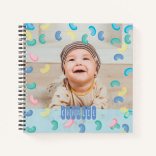 Custom Baby Photo Jelly Bean Blue Notebook
