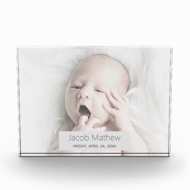 Custom Baby Photo Memory Block (Front)