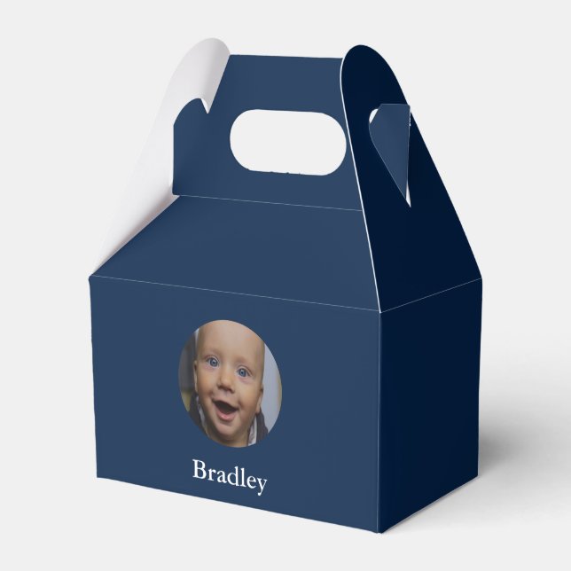 Custom baby photo personalised favour box (Front Side)