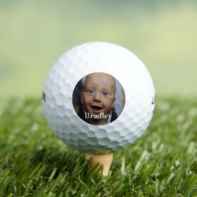 Custom baby photo personalised golf balls (Insitu Tee)