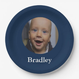 Custom baby photo personalised paper plate