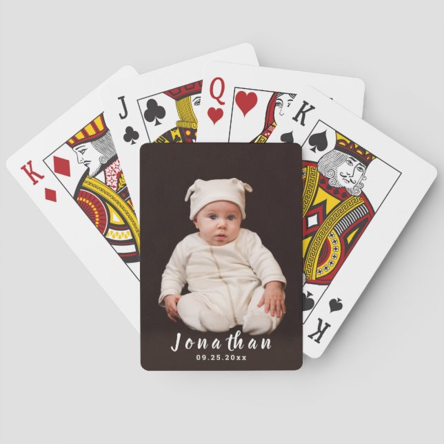 Custom Baby Photo Poker Cards (Back)