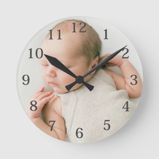Custom Baby Photo  Round Clock (Front)