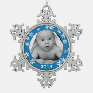 Custom Baby Photo Snowflake Christmas Ornament