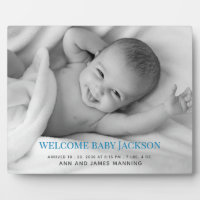 Custom Baby Photo Tabletop Plaque with Easel