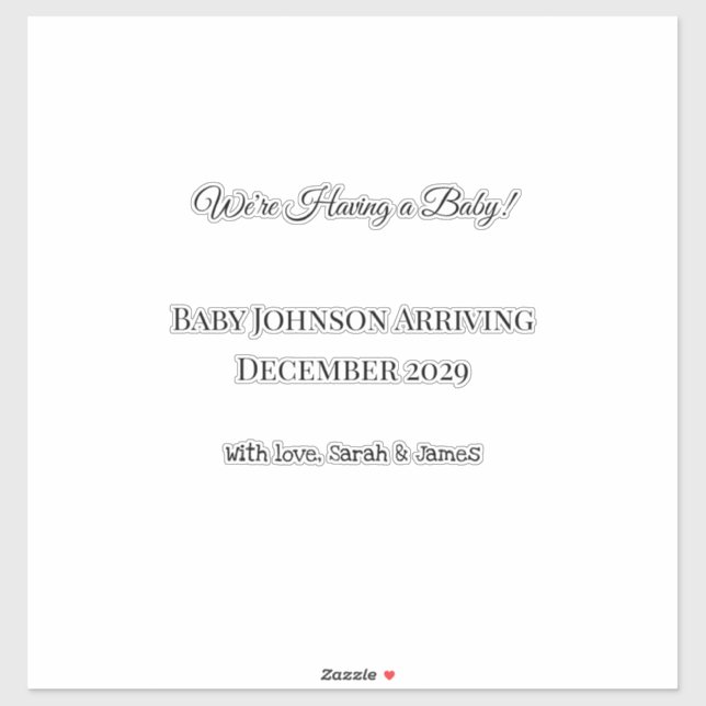 Custom Baby Reveal Card (Sheet)