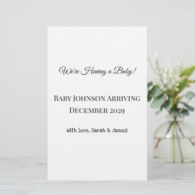 Custom Baby Reveal Card (Standing Front)
