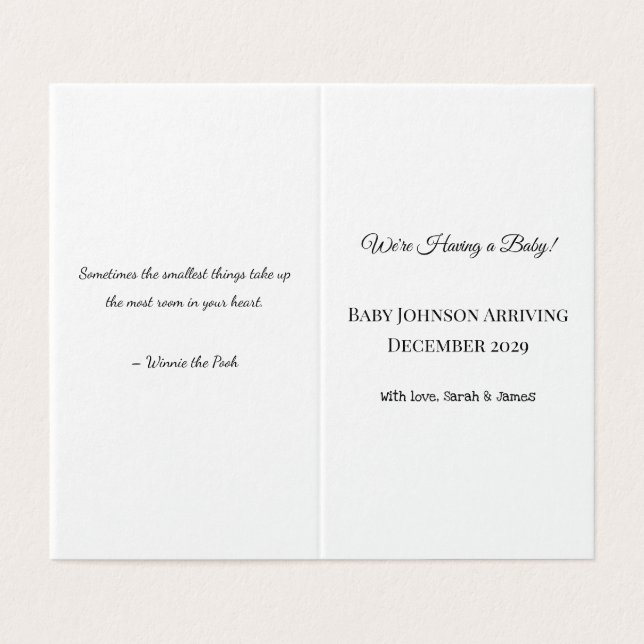Custom Baby Reveal Card (Outside Unfolded)