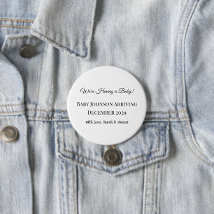 Custom Baby Reveal Card 7.5 Cm Round Badge