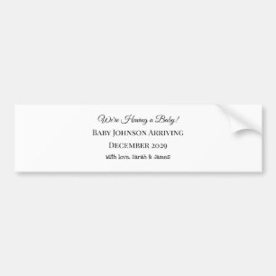 Custom Baby Reveal Card Bumper Sticker