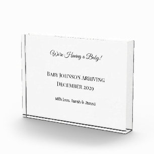 Custom Baby Reveal Card Photo Block