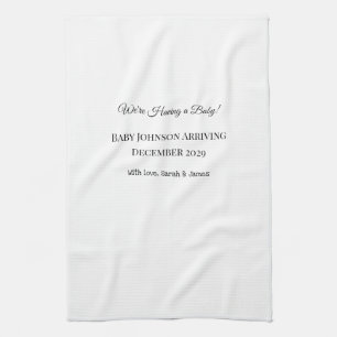 Custom Baby Reveal Card Tea Towel
