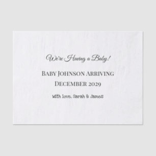 Custom Baby Reveal Card Tissue Paper