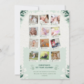 Custom Baby’s 1st Year Journey Photo Collage Invitation
