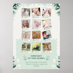 Custom Baby’s 1st Year Journey Photo Collage Poster