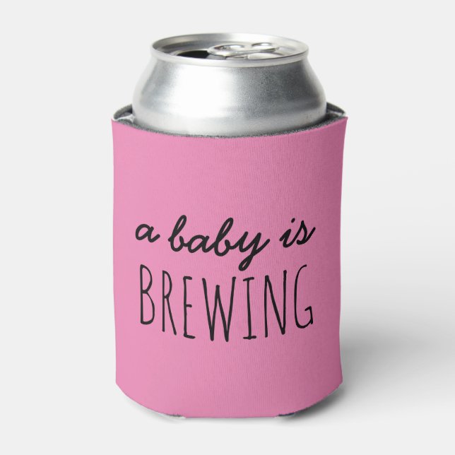 Custom Baby Shower Can Coolers, A Baby is Brewing  Can Cooler (Can Front)