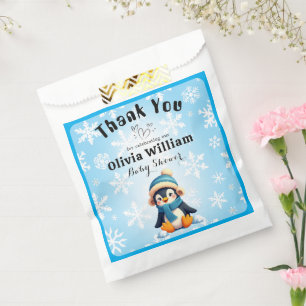 Custom Baby Shower Favour Bags with Penguin Design