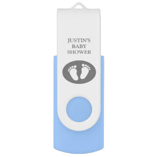 Custom baby shower footprints USB flash drive gift