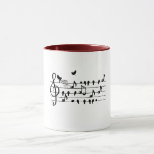 Custom Baby Shower Music Bird Notes Keepsake Mug
