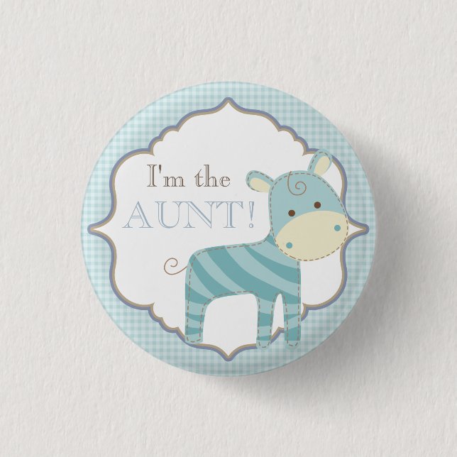 Custom Baby Shower Party I'm the Aunt Button (Front)