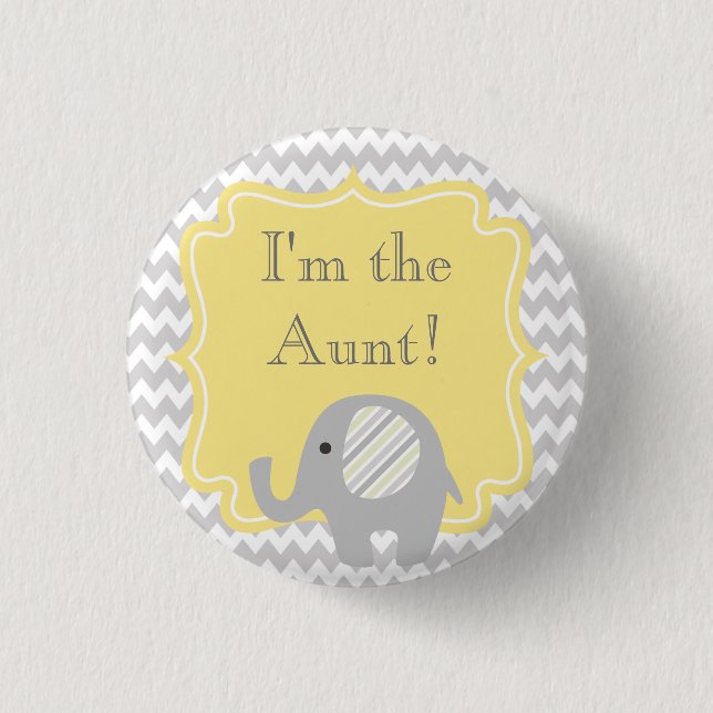 Custom Baby Shower Party I'm the Aunt Button (Front)