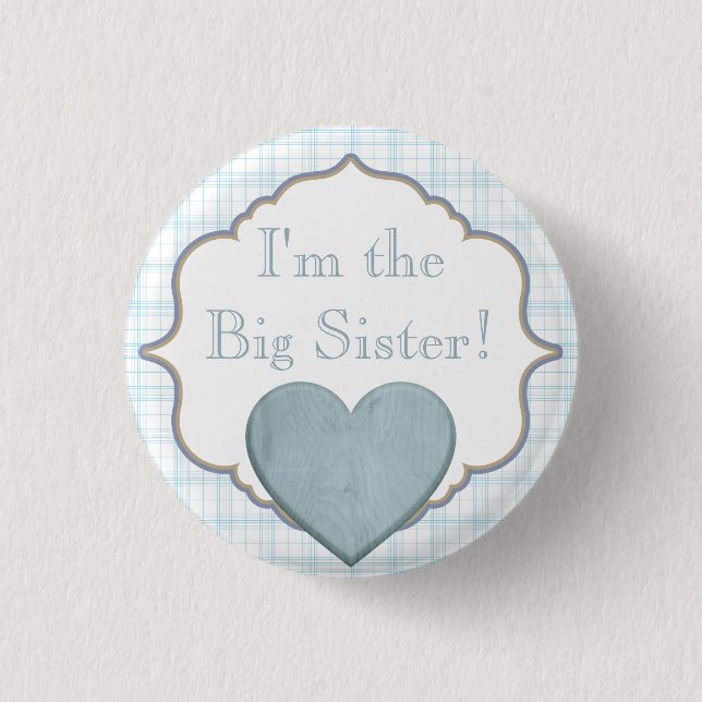 Custom Baby Shower Party I'm the Big Sister Button (Front)