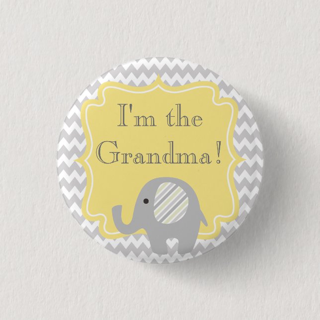 Custom Baby Shower Party I'm the Grandma Button (Front)