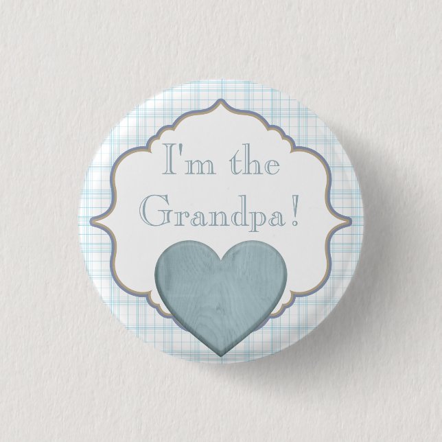 Custom Baby Shower Party I'm the Grandpa Button (Front)