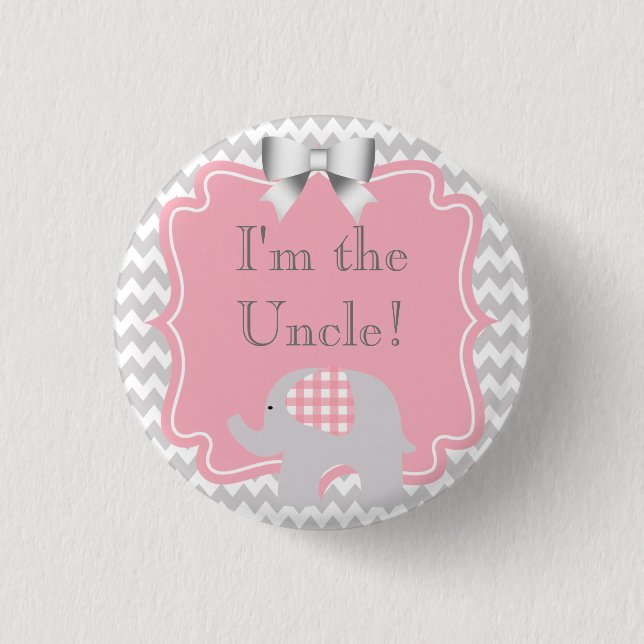 Custom Baby Shower Party I'm the Uncle Button (Front)
