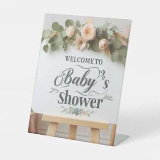 Custom Baby Shower Pedestal Sign  8" x 10" Display