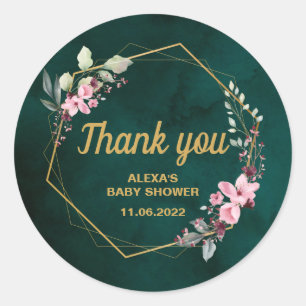 Custom Baby Shower Thank You Classic Round Sticker