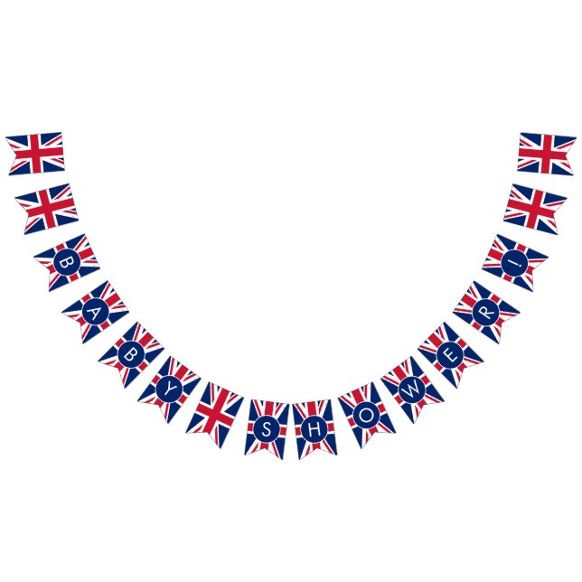 Custom Baby Shower Union Jack Bunting (All)