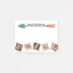 Custom Baby Tribal Arrow Photo Collage Modern Post-it Notes