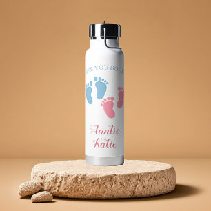 Custom Baby Twins Footprint  Water Bottle