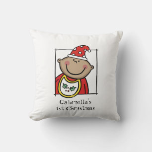 Custom Baby's 1st Christmas Medium Skin Tone Face Cushion