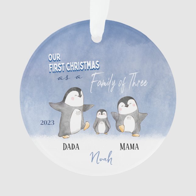 Custom Baby's Cute First Christmas Ornament (Front)