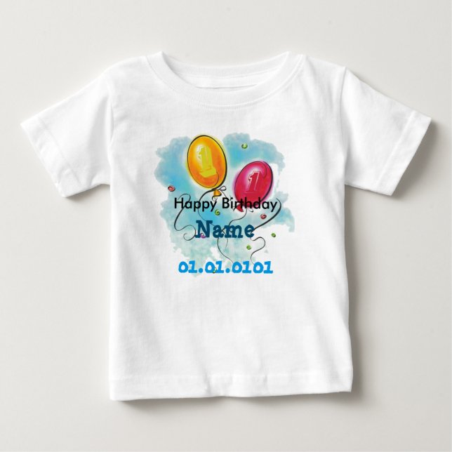 Custom Baby's First Birthday T-shirt (Front)