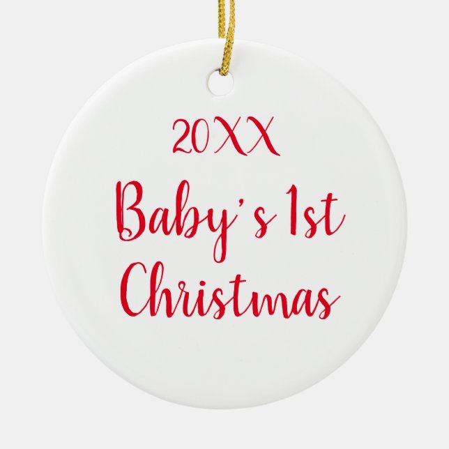 Custom Baby's First Christmas Ceramic Ornament (Front)