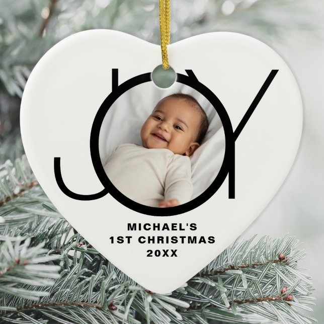 Custom Baby's First Christmas Photo Ceramic Ornament (Creator Uploaded)