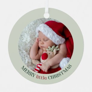 Custom Baby's First Christmas Photo Metal Tree Decoration