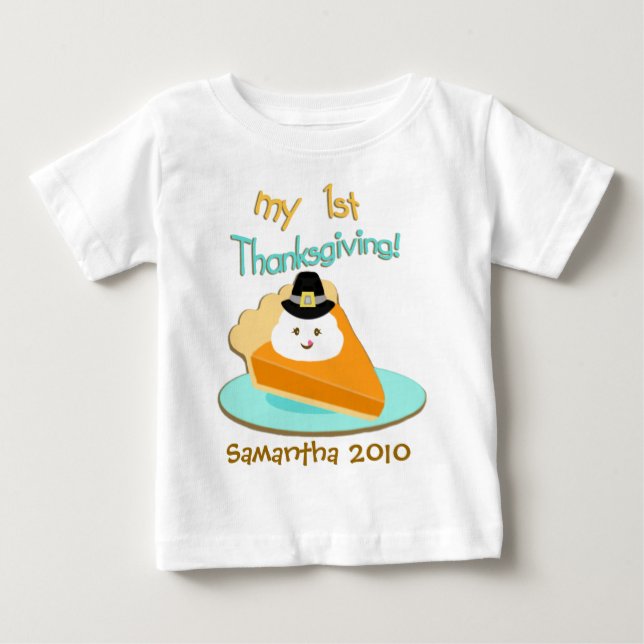 Custom Baby's First Thanksgiving T-Shirt (Front)