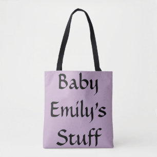 Custom Baby's Stuff Purple Diaper Bag