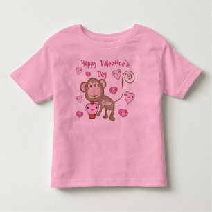 Custom Baby's Valentine's Day Monkey T-Shirt